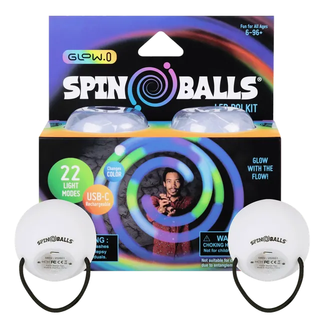 Spinballs Glow.0 LED Poi Set by Fun In Motion Toys